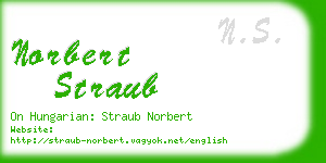 norbert straub business card